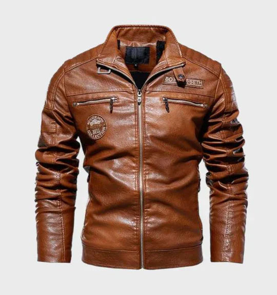 Men's Leather Jacket Bold Timeless Edge Style - Fashinoza