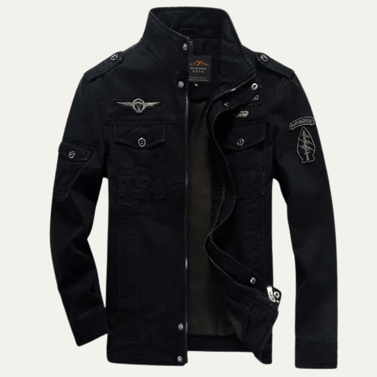Men's Military Cargo Jacket Stand Collar