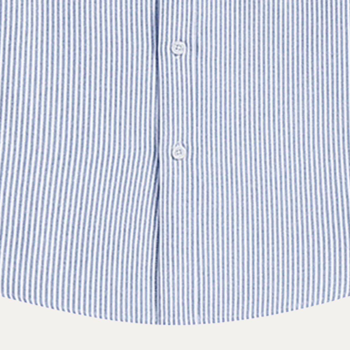 Men's Striped Dress Shirt Classic Collar Pocket Cotton Blue