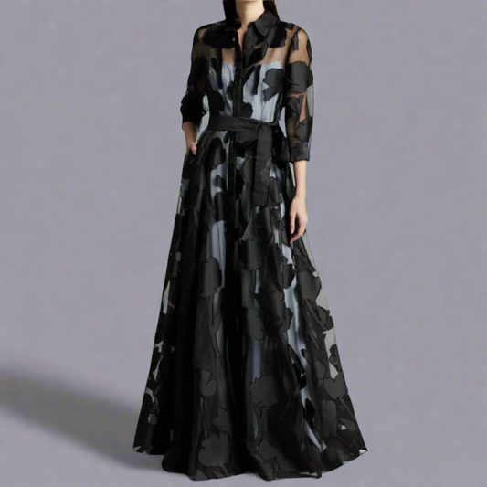 Women's Sheer Maxi Dress - Fashinoza