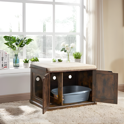 Cat Litter Box Enclosure Wooden Privacy Screen