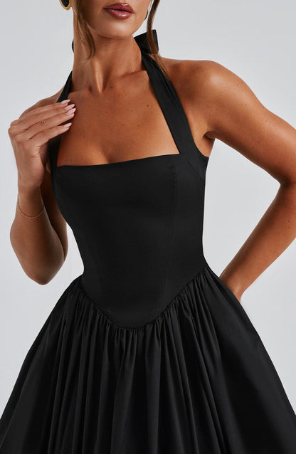 Women's Midi Dress Halter Neck Tulle Hemline