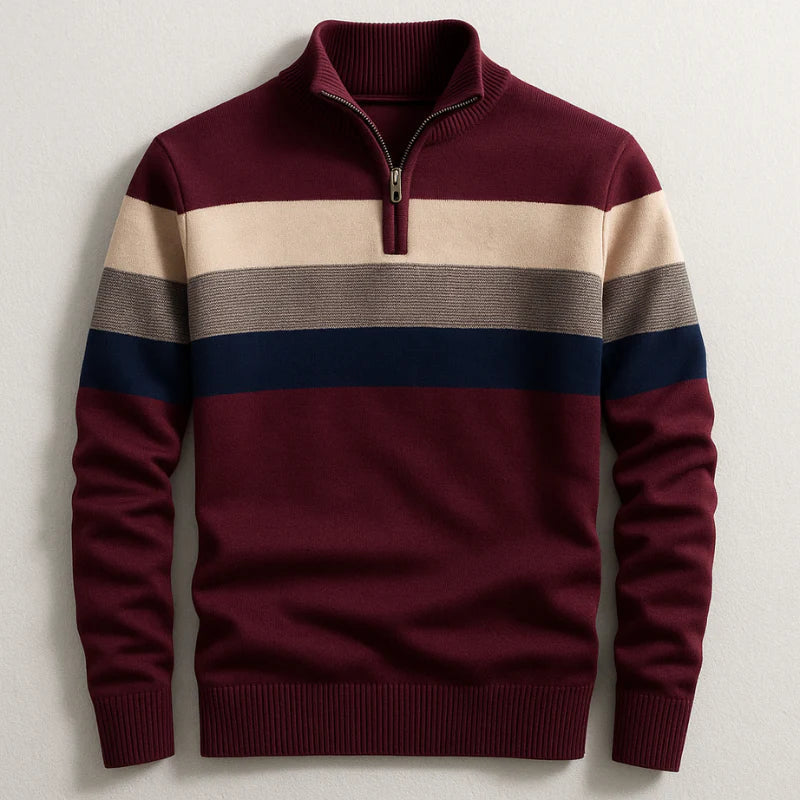 Half-Zip Striped Pullover