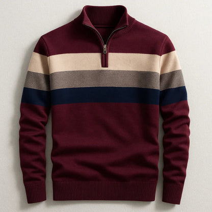 Half-Zip Striped Pullover