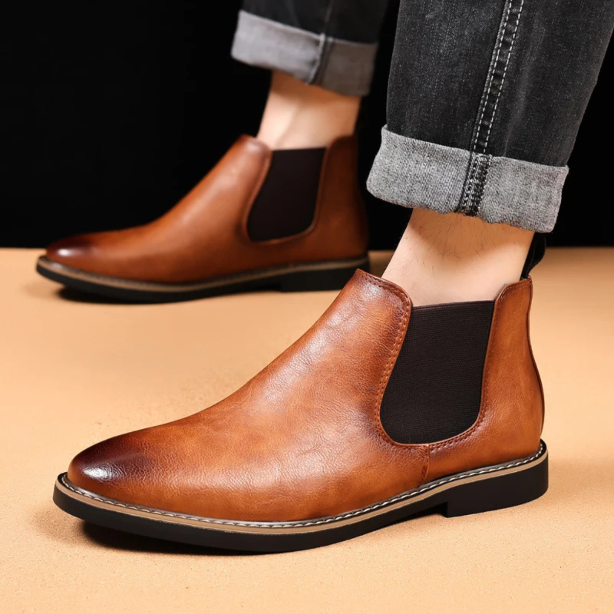 Men's Leather Chelsea Boots Classic Black