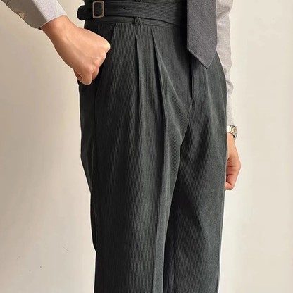 Oakwood Men's Corduroy Pants High Waisted Adjustable Waist - Fashinoza