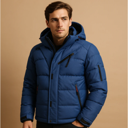 Men's Warm Puffer Parka Jacket Detachable Hood