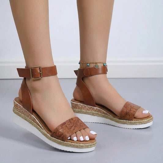Women's Adjustable Wedge Sandals Comfortable Heels - 
Fashinoza