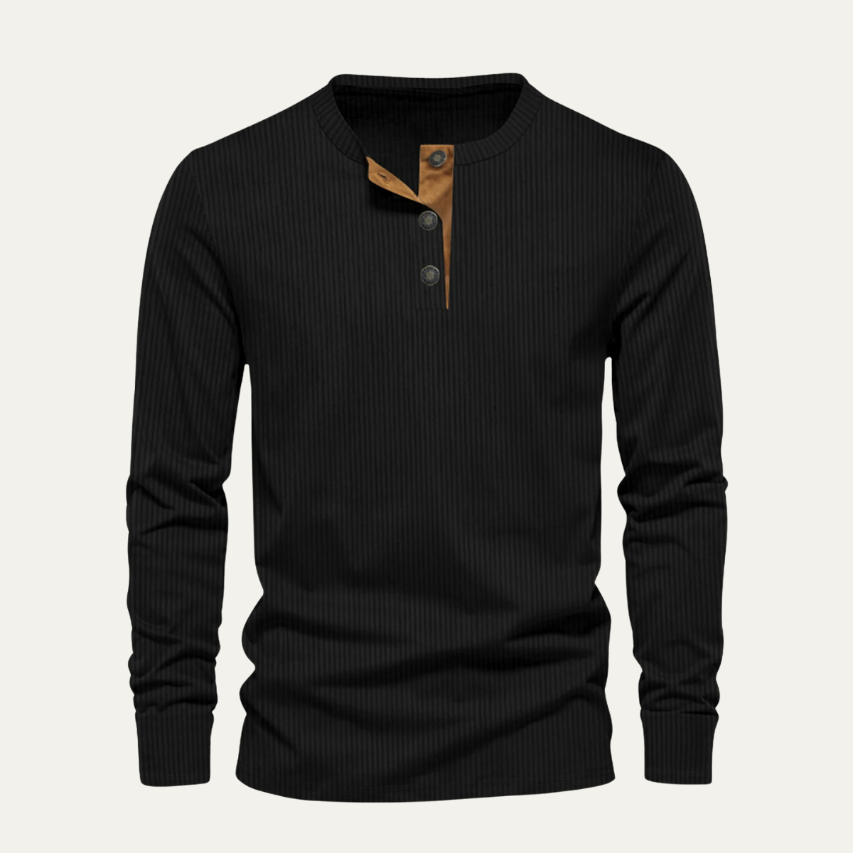 Men's Corduroy Henley Sweater Ribbed Casual - Fashinoza