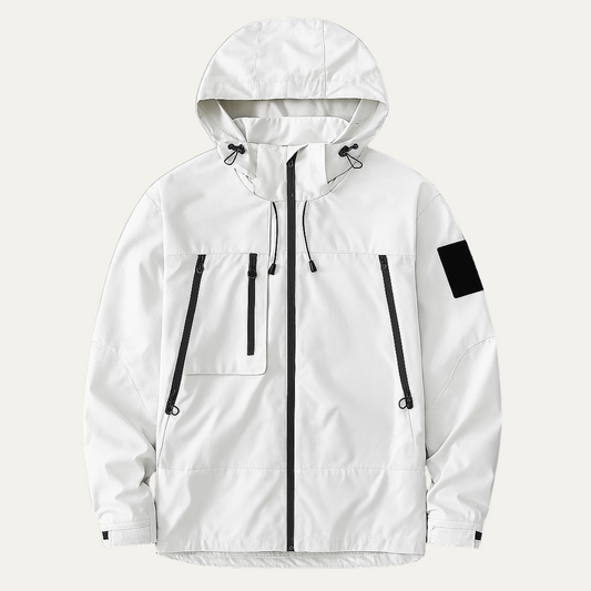 Men's Waterproof Windbreaker Hooded Lightweight Jacket - Fashinoza