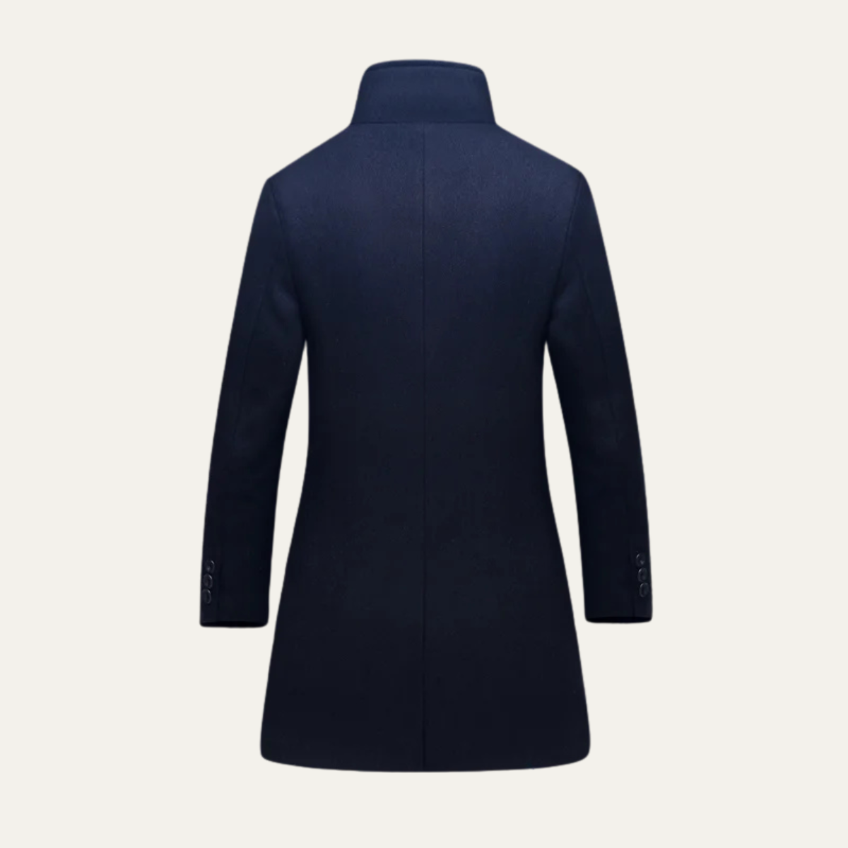 Men's Single Breasted Winter Jacket Wool Black