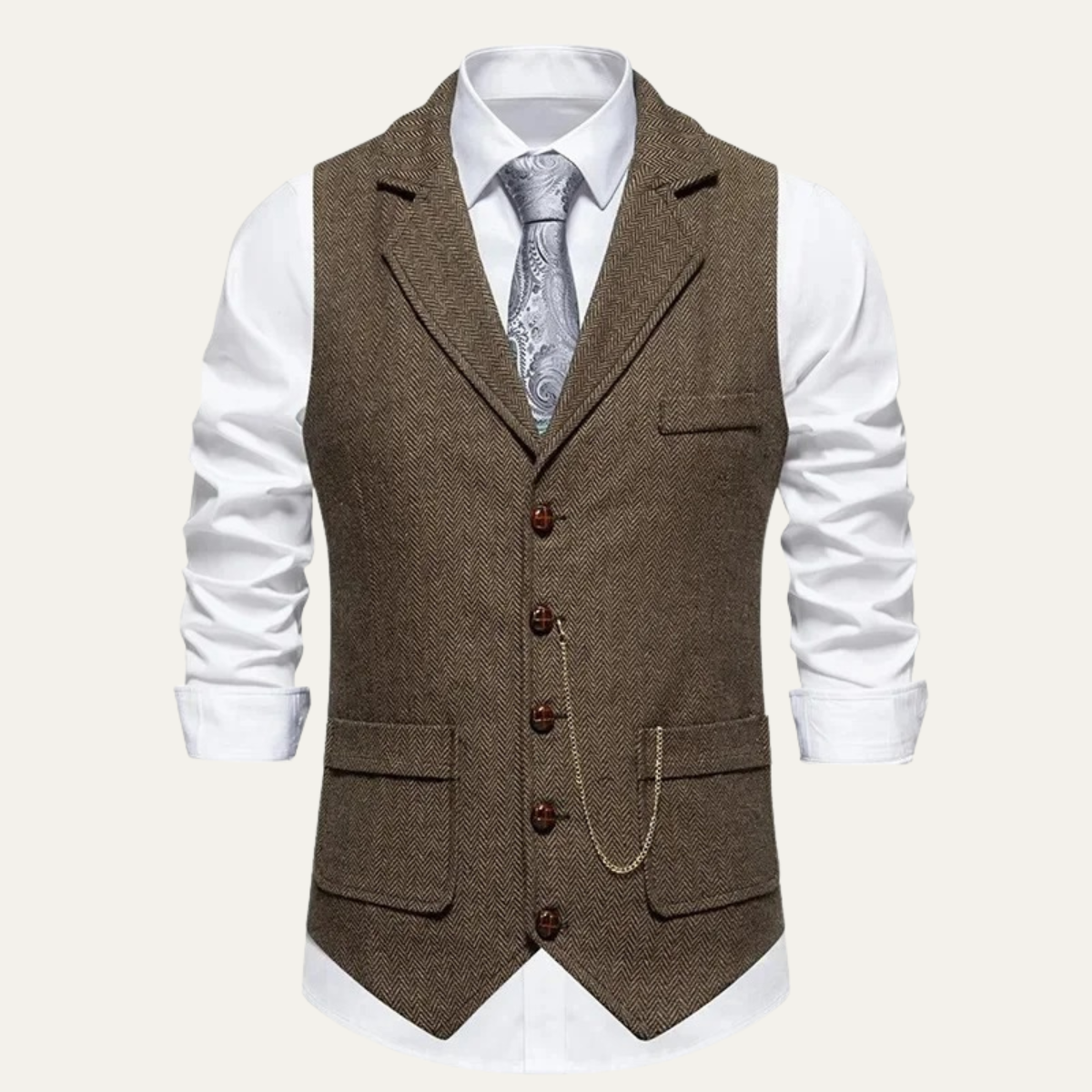 Men's Classic Tweed Gilet - Fashinoza