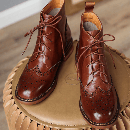 Lace Up Ankle Boots Heritage Style - 
Fashinoza