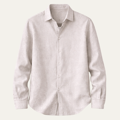 Men's Linen Button Down Long Sleeve Shirt - Fashinoza
