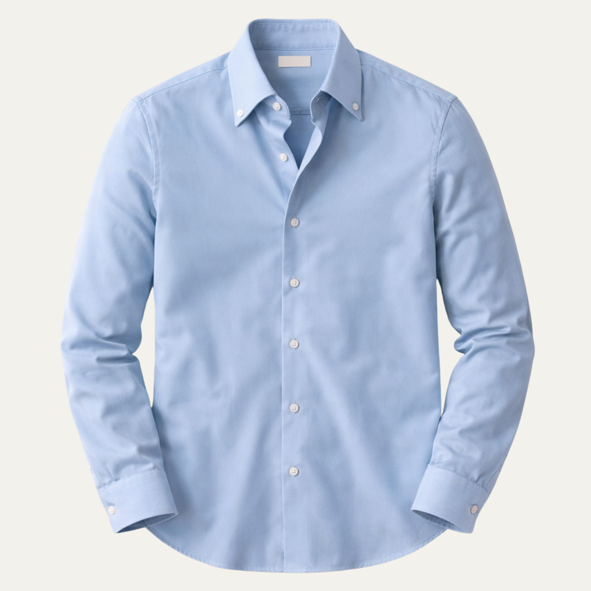 Men's Light Blue Button Up Shirt Italian Collar Cotton - Fashinoza