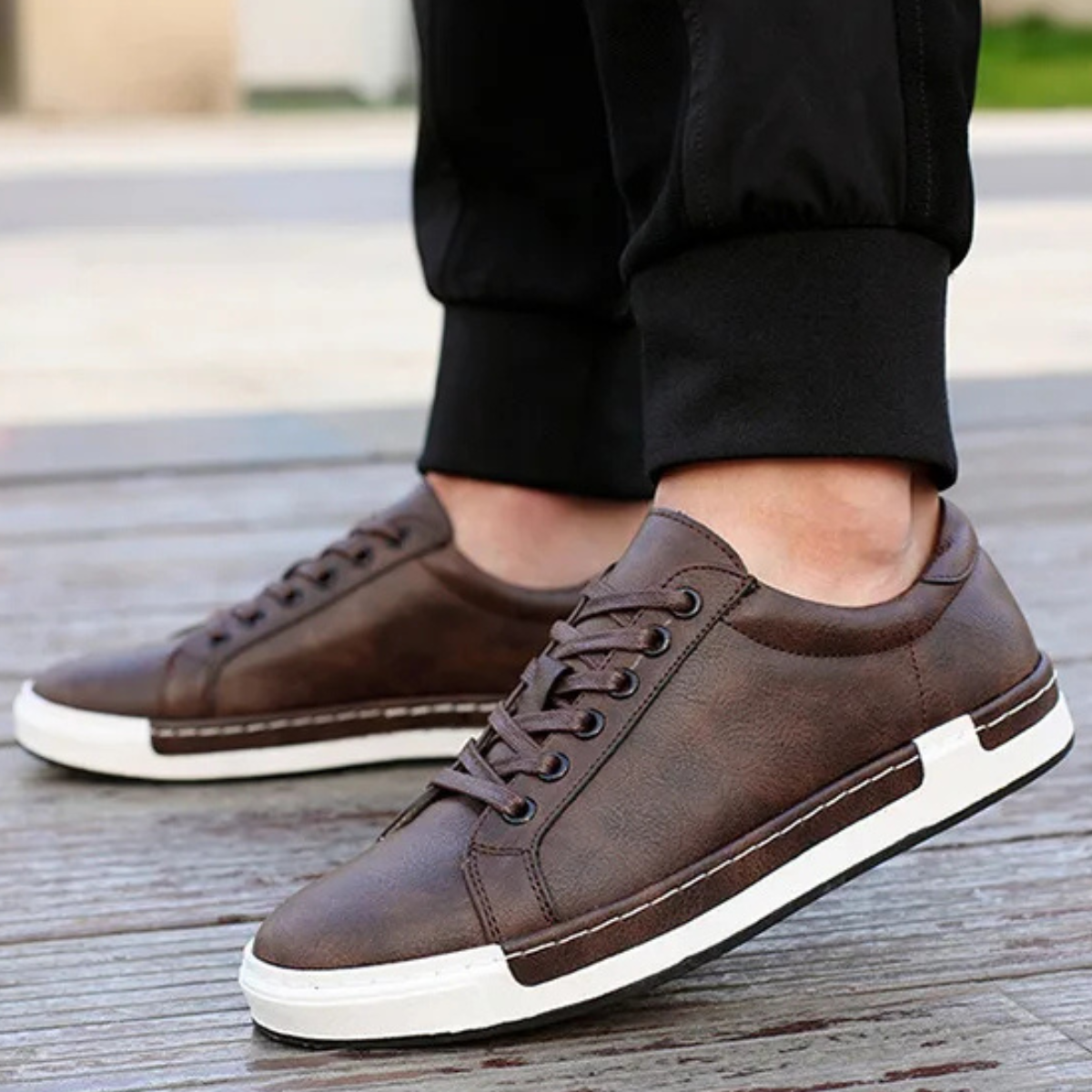 Men's Classic Lace Up Leather Shoes Brown