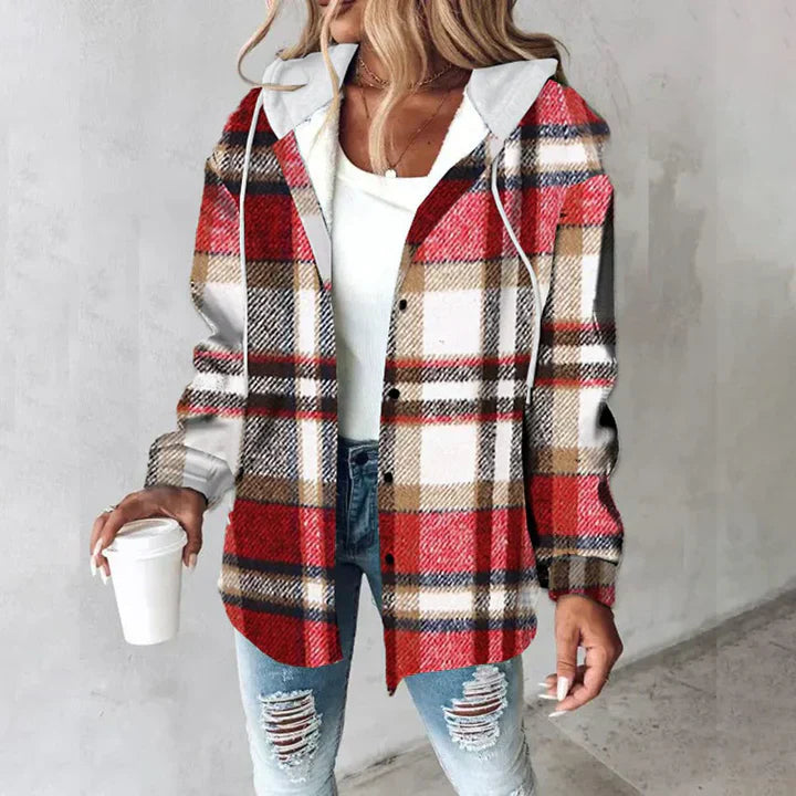 Women's Checkered Lined Cardigan