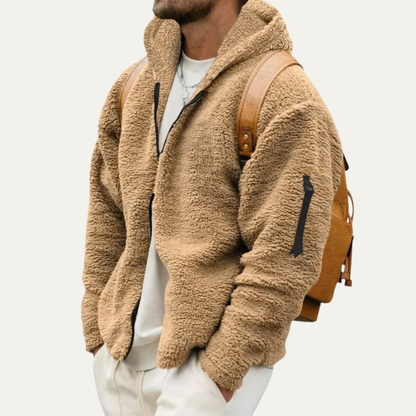 Men's Soft Velvet Fleece Hoodie Jacket