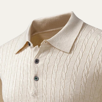 Men's Cotton Polo Sweater Soft Knit Casual