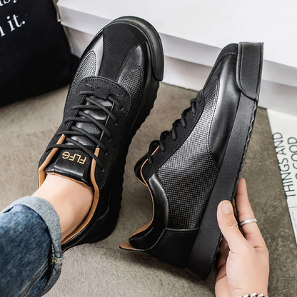 Men's Leather Lace Up Casual Shoes Brown