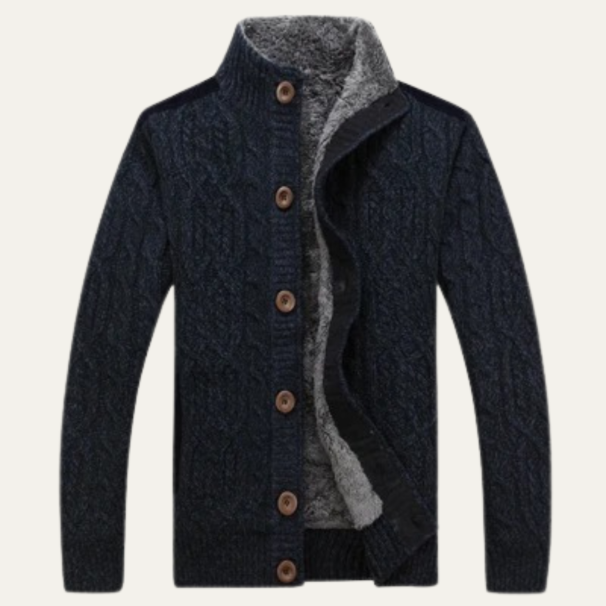 Maplewood Men's Wool Cardigan Fleece Lined