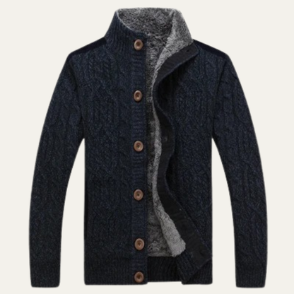Maplewood Men's Wool Cardigan Fleece Lined