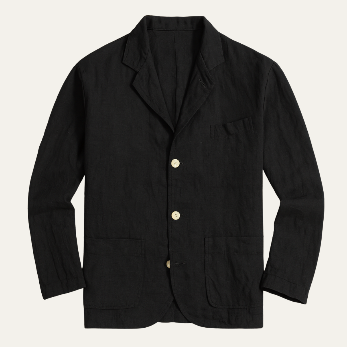 Men's Linen Blazer Jacket Lightweight Beige - Fashinoza