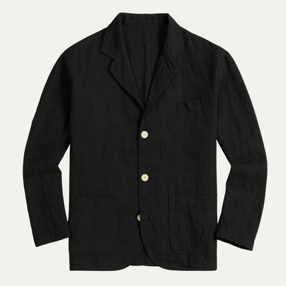 Men's Linen Blazer Jacket Lightweight Beige - Fashinoza
