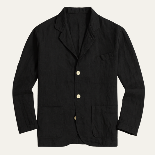 Men's Linen Blazer Jacket Lightweight Beige - Fashinoza