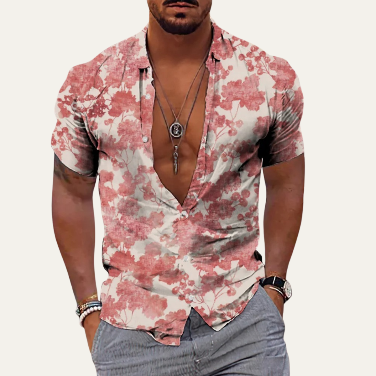 Men's Hawaiian Shirt Tropical Print Coconut Design
