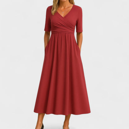 Jessica | Womens V Neck Short Sleeve Maxi Dress