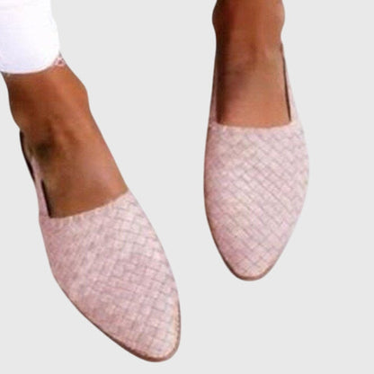 Evelyn | Womens Woven Slip On Flat Shoes
