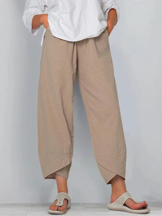 Women's Lightweight Cropped Summer Pants - 
Fashinoza