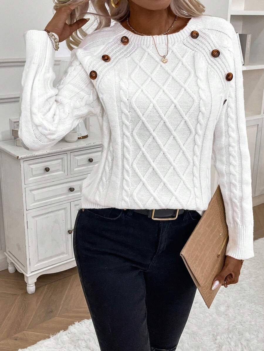 Women's Blouse Button Front Decorative Details