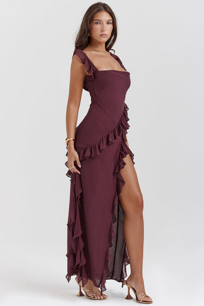Elegant Ruffle Evening Gown