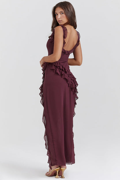 Elegant Ruffle Evening Gown