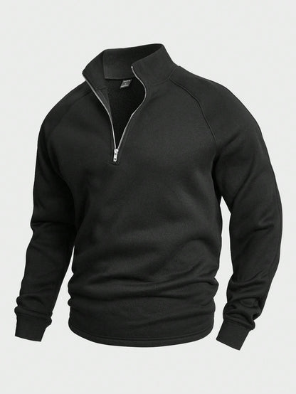 Zip-Collar Knit Pullover