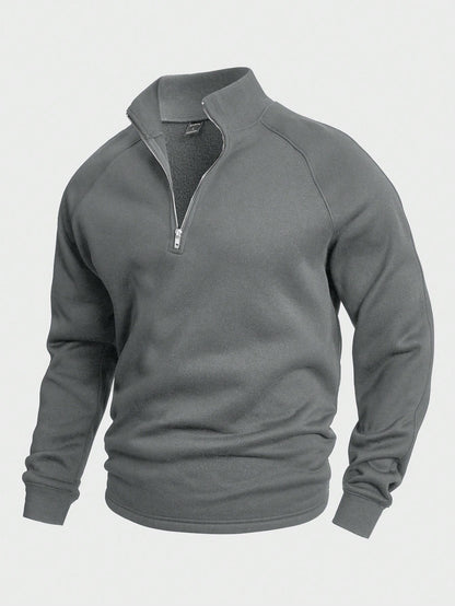 Zip-Collar Knit Pullover
