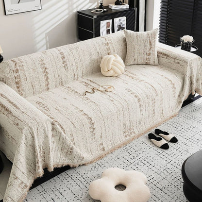 Elegant Sofa Cover Cream Color Stretchable
