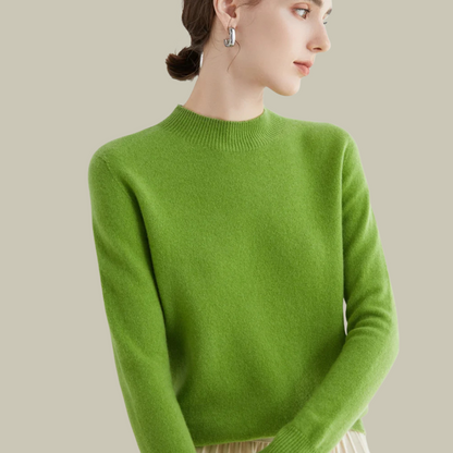 Emma | Women’s Blush Minimal Mock Neck Pullover