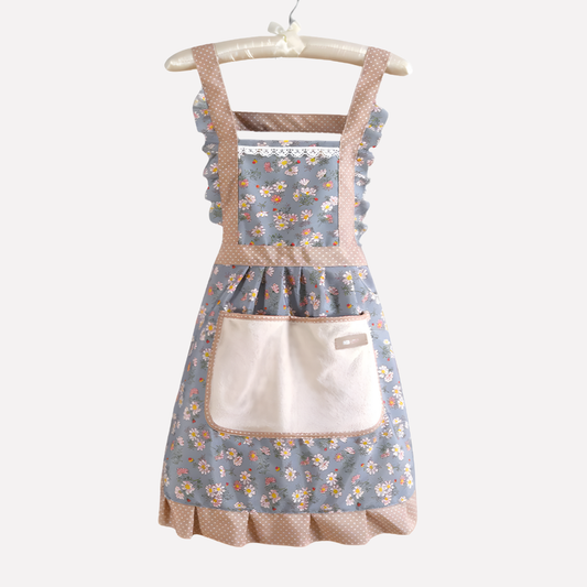 Floral Cotton Kitchen Apron - Fashinoza