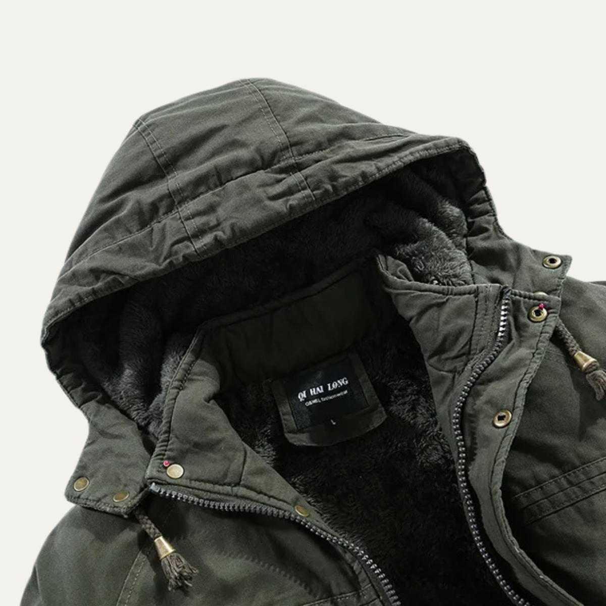 Men's Casual Hooded Cotton Jacket Warm Lining