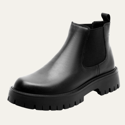 Men's Leather Chelsea Boots Ankle High Platform Brown