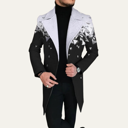 Men's Wool Blend Long Winter Coat Red