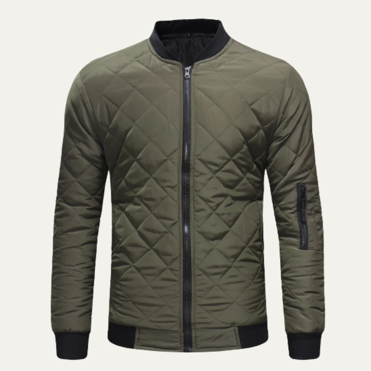 Men's Lightweight Quilted Bomber Jacket Zip Up - Fashinoza