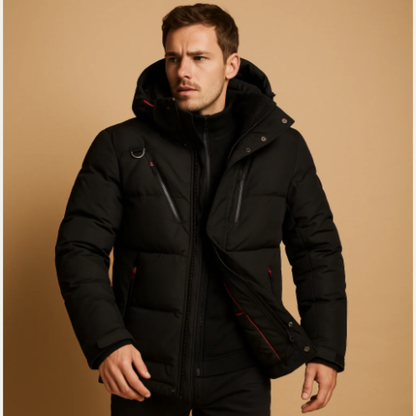 Men's Warm Puffer Parka Jacket Detachable Hood