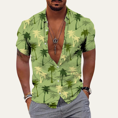 Men's Hawaiian Shirt Tropical Print Coconut Design