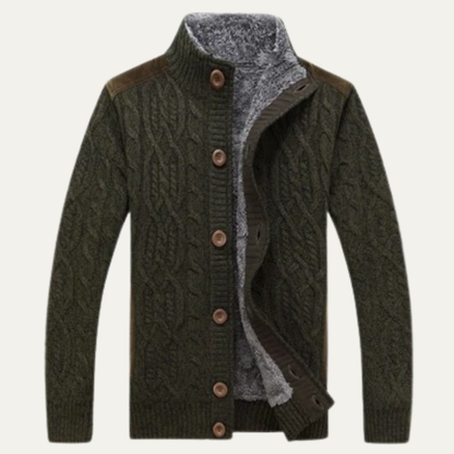 Maplewood Men's Wool Cardigan Fleece Lined