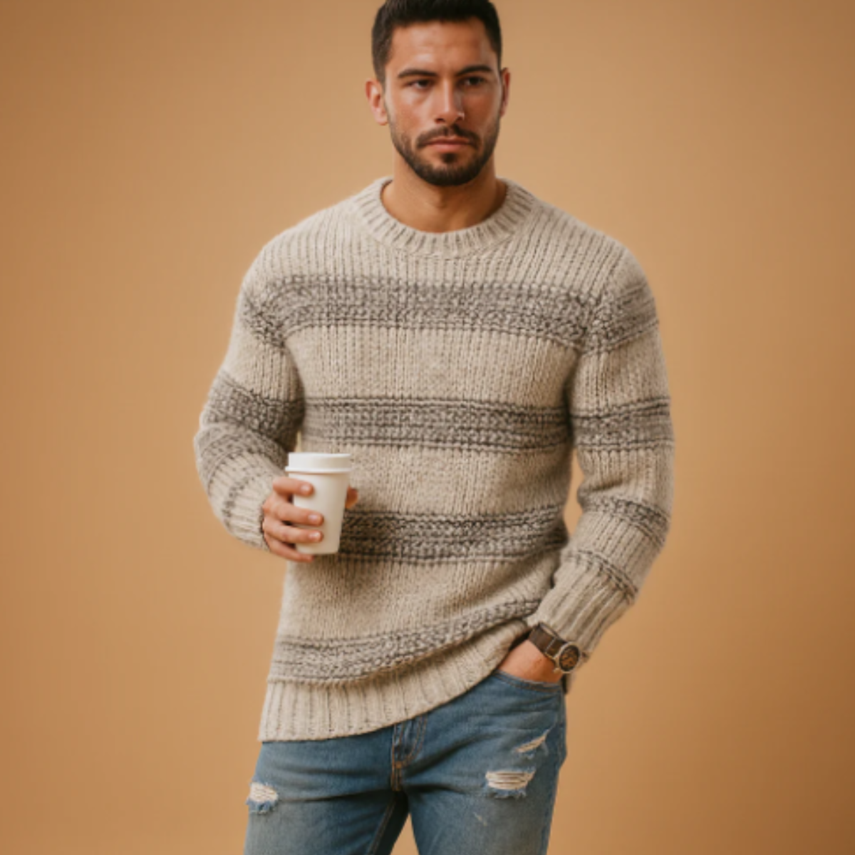 Men's Fair Isle Knitted Nordic Sweater