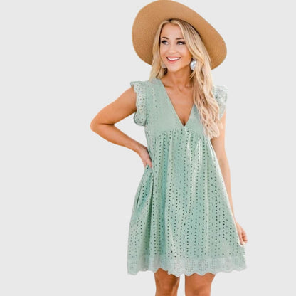 Women’s V-Neck Sleeveless Mini Dress